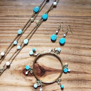 Ralph Lauren Long gold and beaded jewelry set